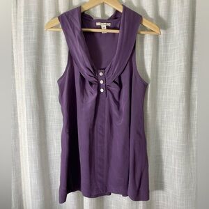 Trinity 100% Silk Purple Sleeveless Blouse Size S